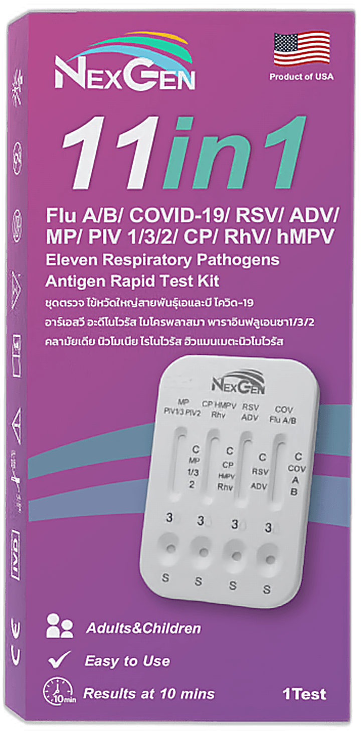 Nexgen 11-in-1 respiratory rapid test kit